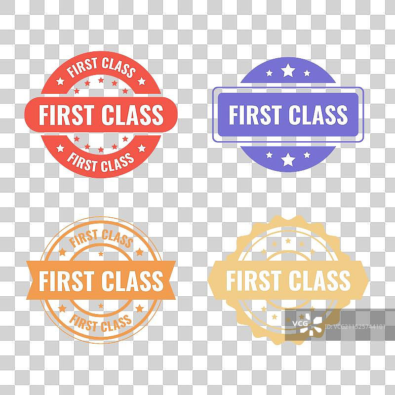 扁平风格头等舱标签合集图片素材