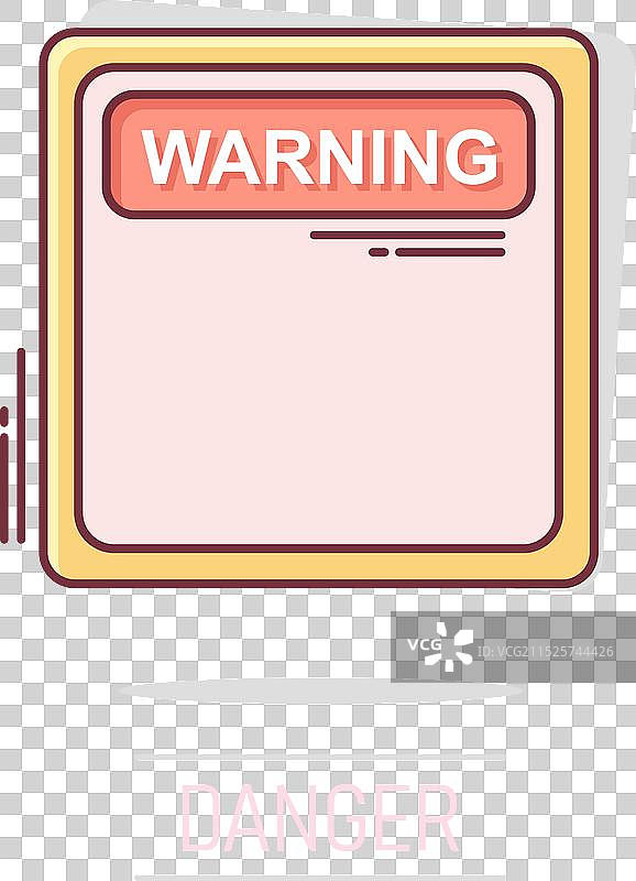 漫画风格的危险警告标志图标图片素材