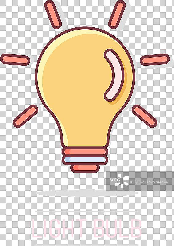 漫画风格灯泡图标图片素材