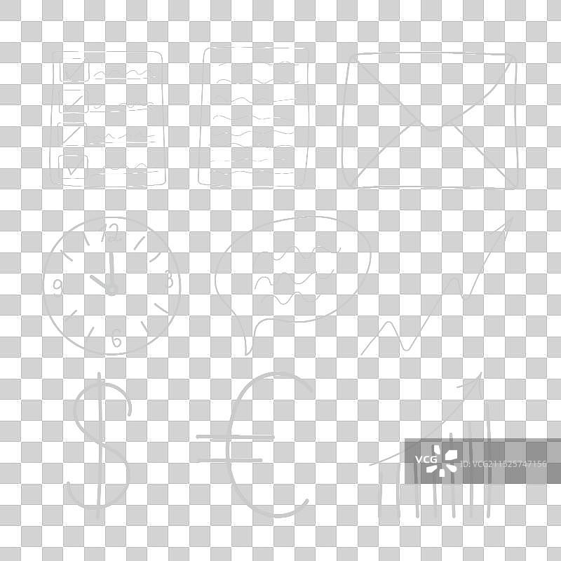 手绘涂鸦时间管理元素合集图片素材