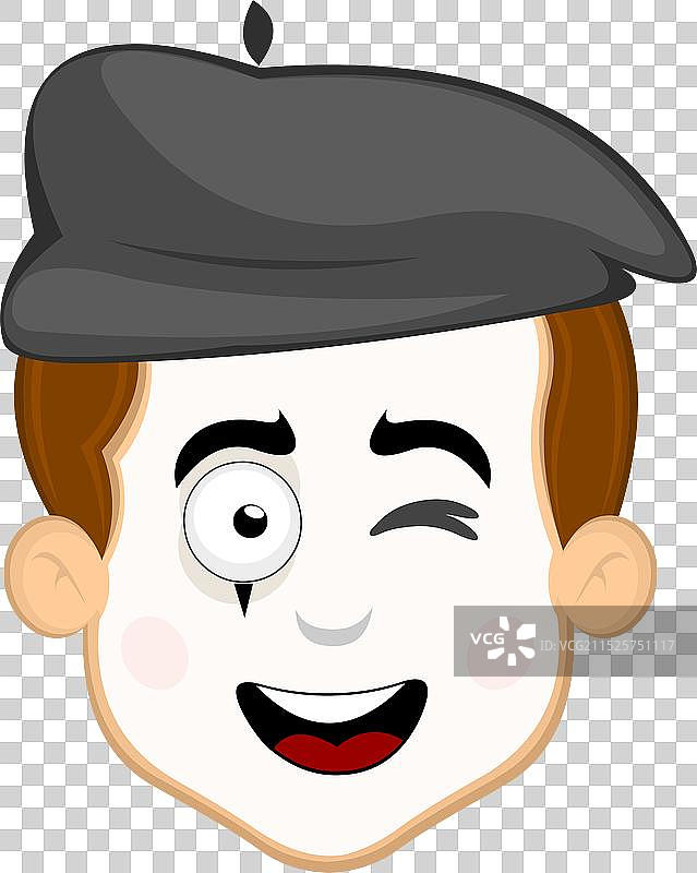 眨眼的哑剧角色图片素材