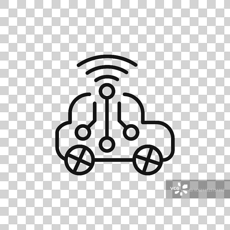 黑色智能汽车图标轮廓合集图片素材