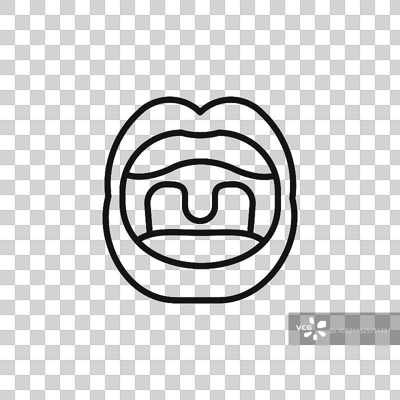 口腔咽喉图标轮廓集合图片素材