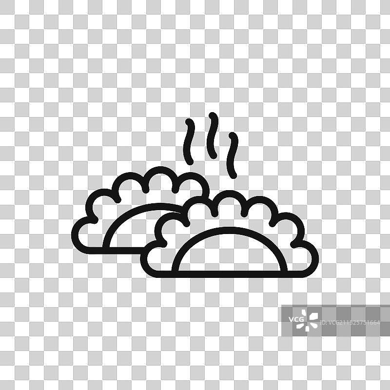 黑色轮廓饺子图标集合图片素材