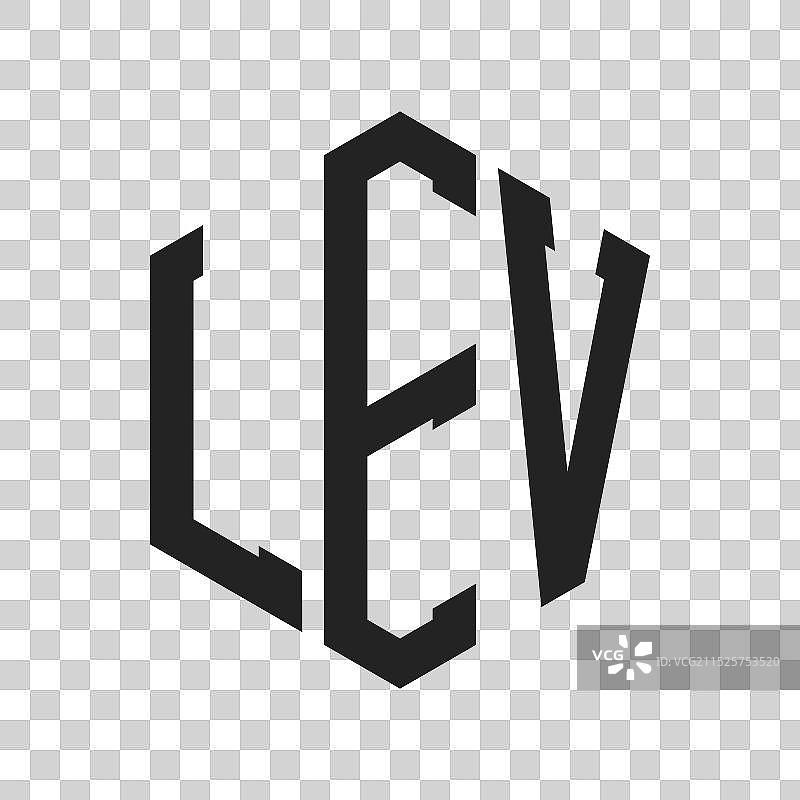 LEV首字母标志设计图片素材