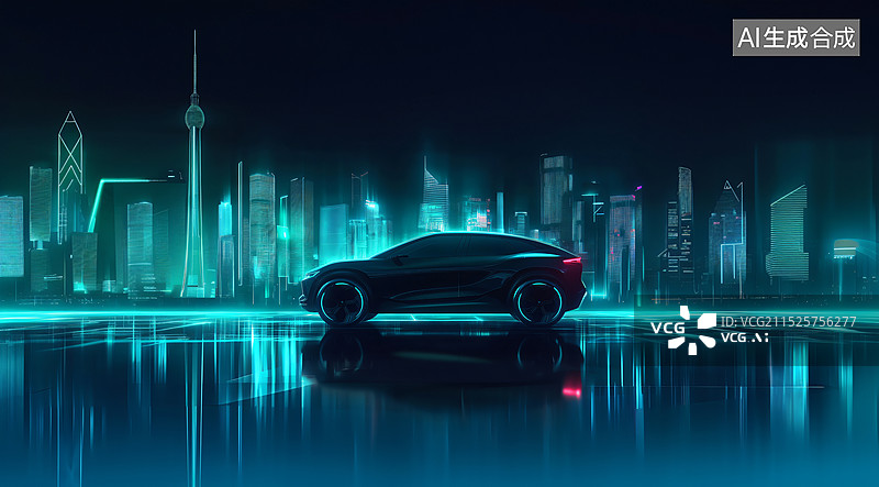 【AI数字艺术】新能源电动汽车图片素材