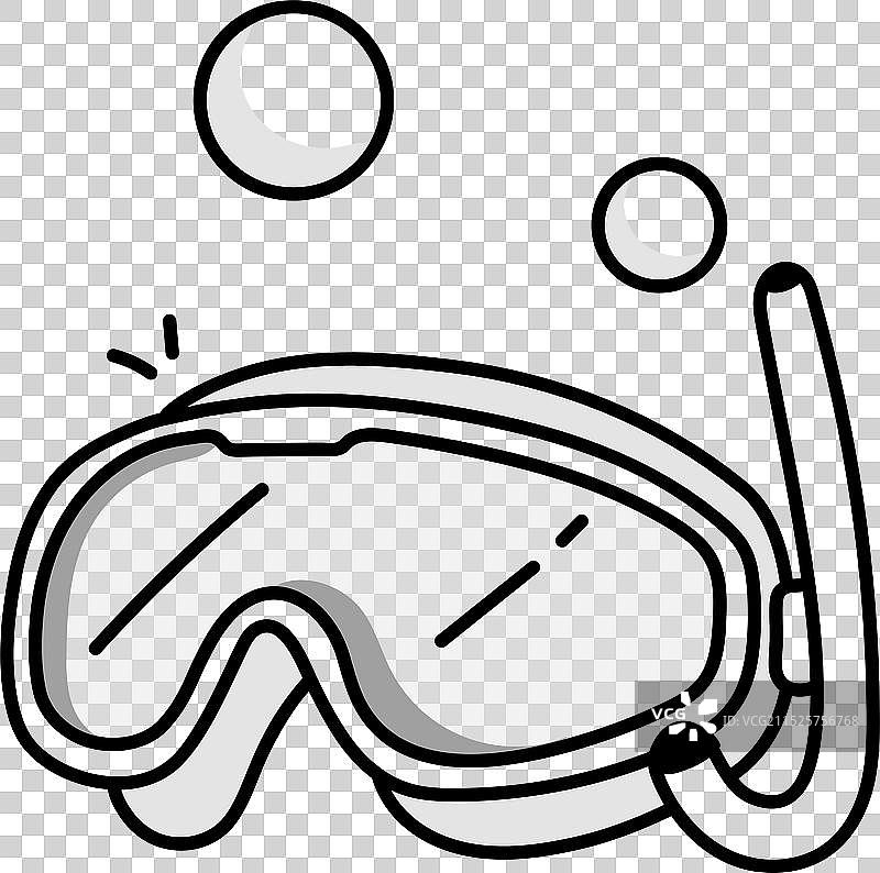 手绘风格潜水面罩图标图片素材