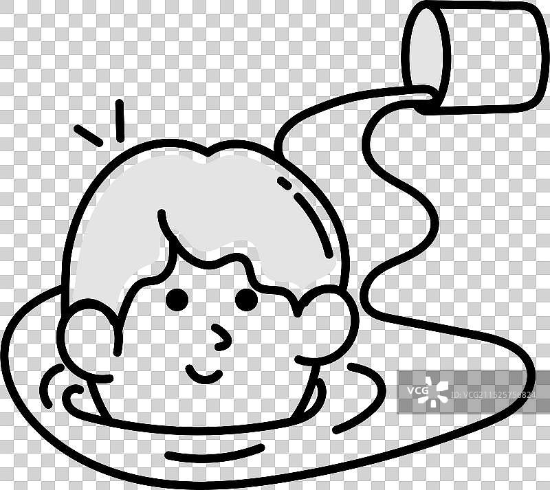 泳池趣味涂鸦风格图标图片素材