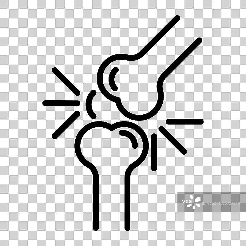 关节炎膝关节疼痛图标线性标志图片素材