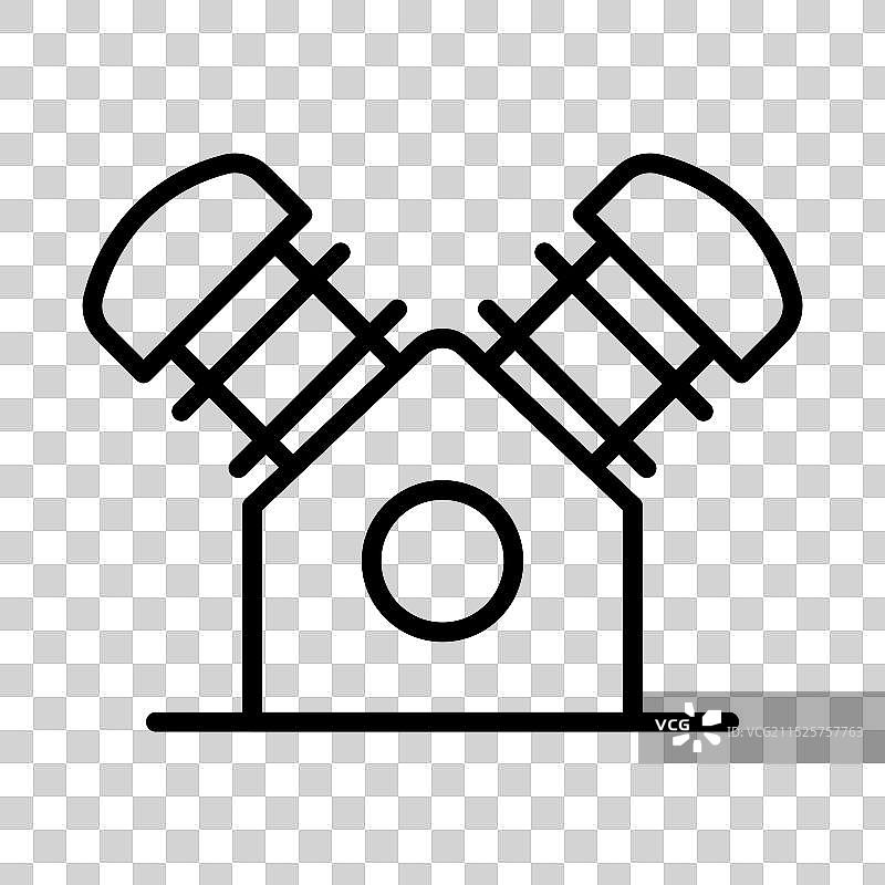 空气压缩机泵线性图标图片素材