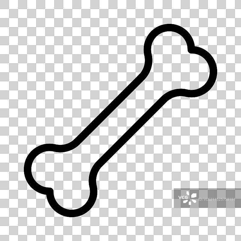 黑白狗骨头图标线性标志图片素材