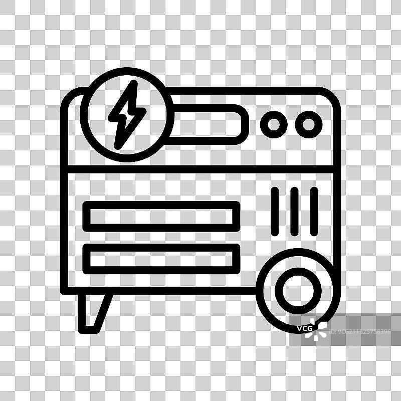 便携式发电机线性标志图片素材