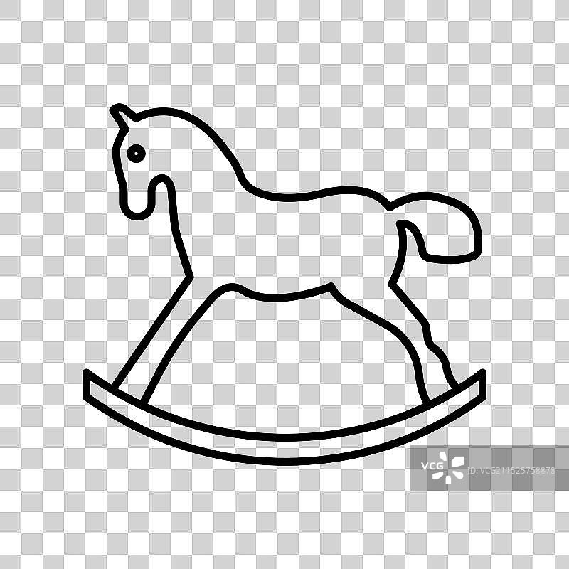 摇椅木马玩具线性标志图片素材