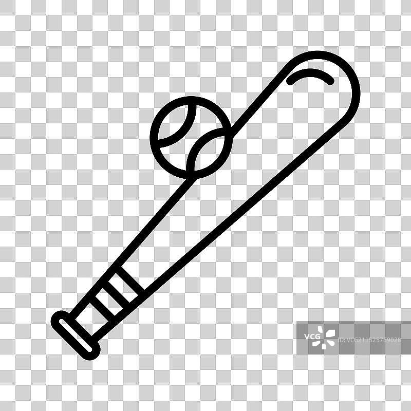 黑色棒球运动线性图标标志图片素材