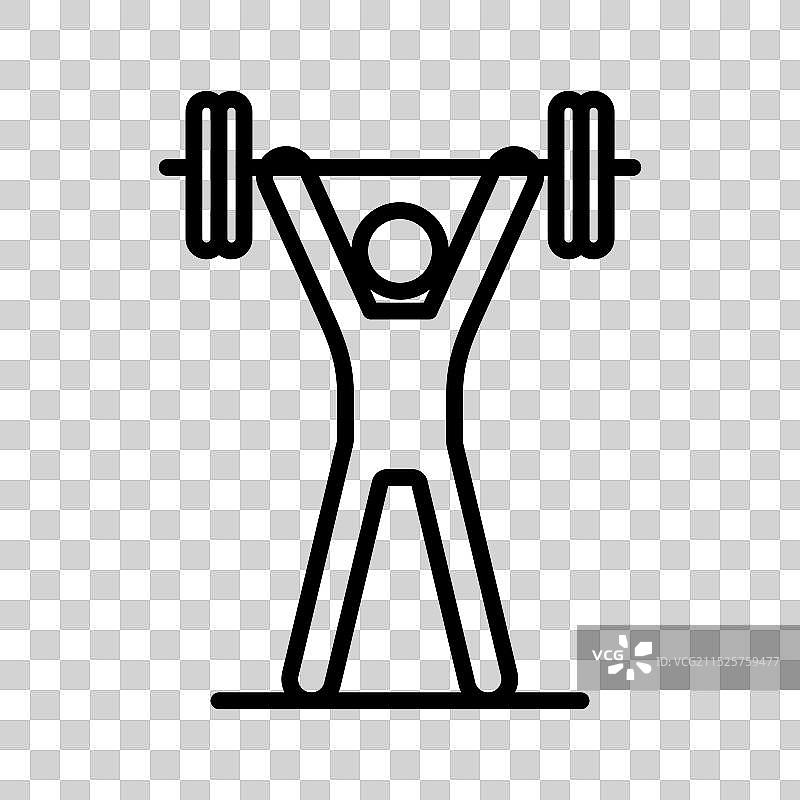 黑色力量训练线性图标标志图片素材