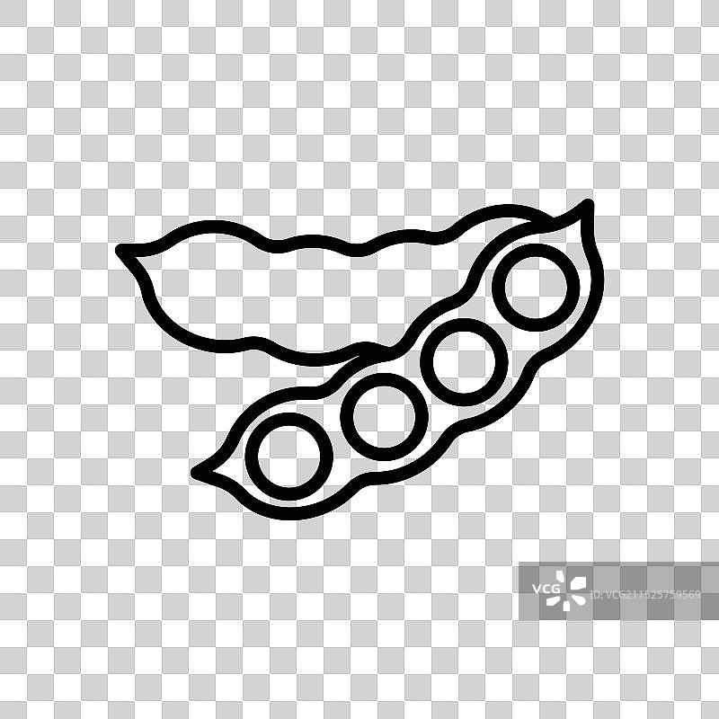 黑白线性大豆图标标志图片素材