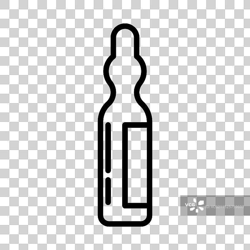 黑色药瓶医疗图标线性标志图片素材