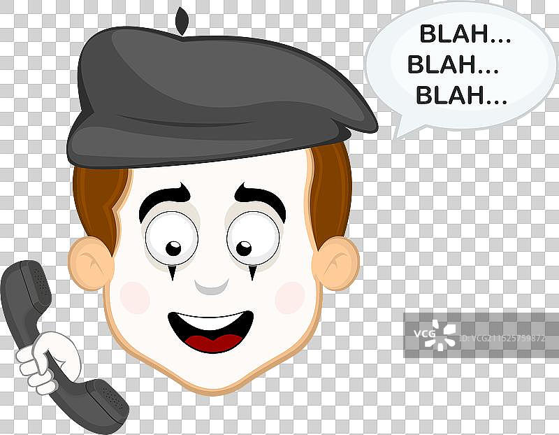 哑剧演员打电话图片素材