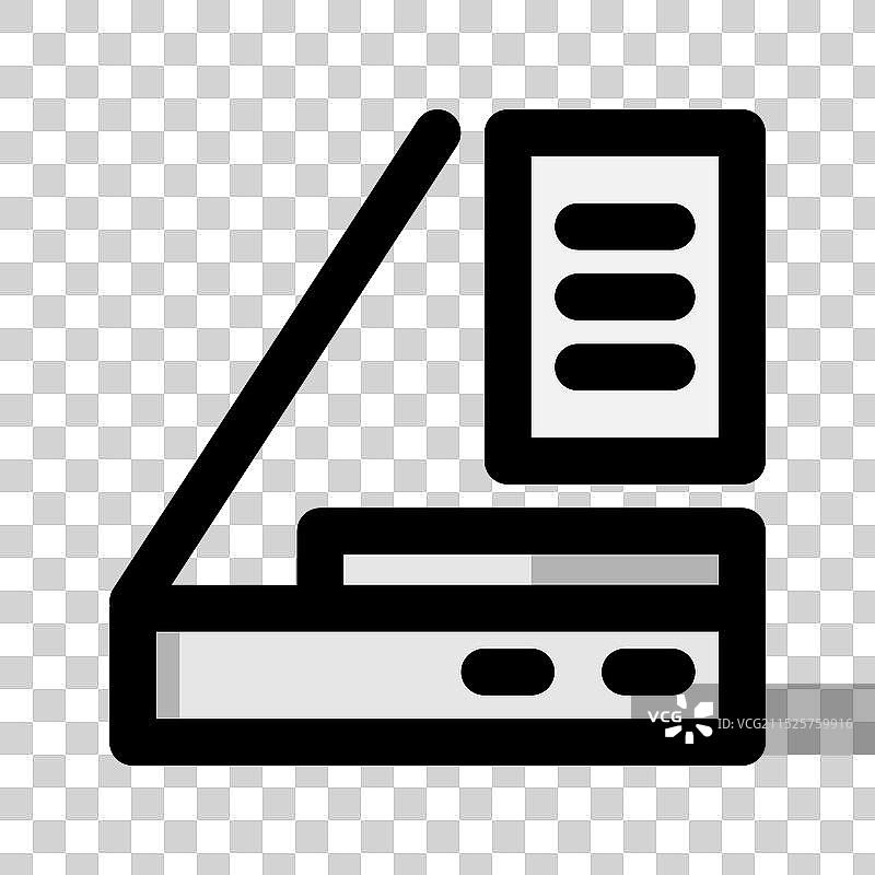扫描仪扁平图标，科技办公用品图片素材