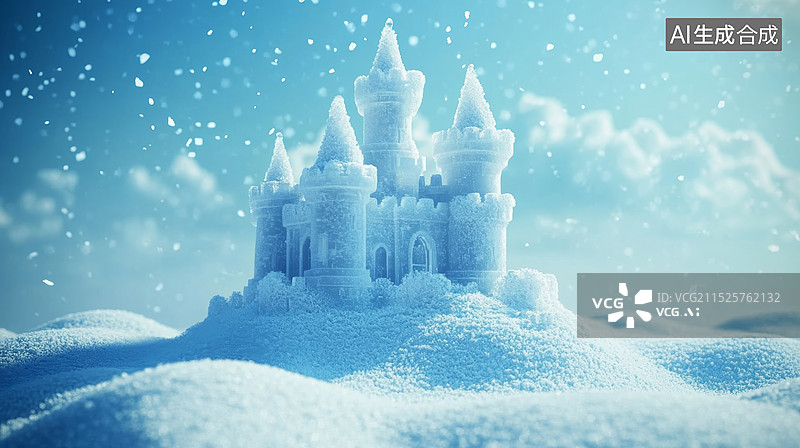 【AI数字艺术】冬季题材，冬天，冰雪大世界，冰雕图片素材