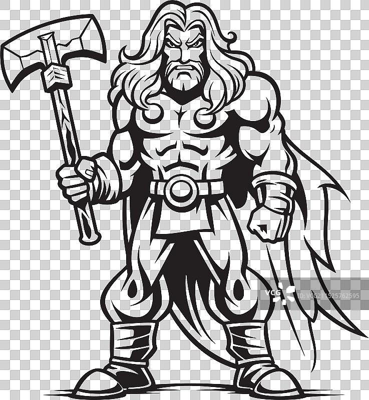 捍卫者：长发斧头图形刀片图片素材