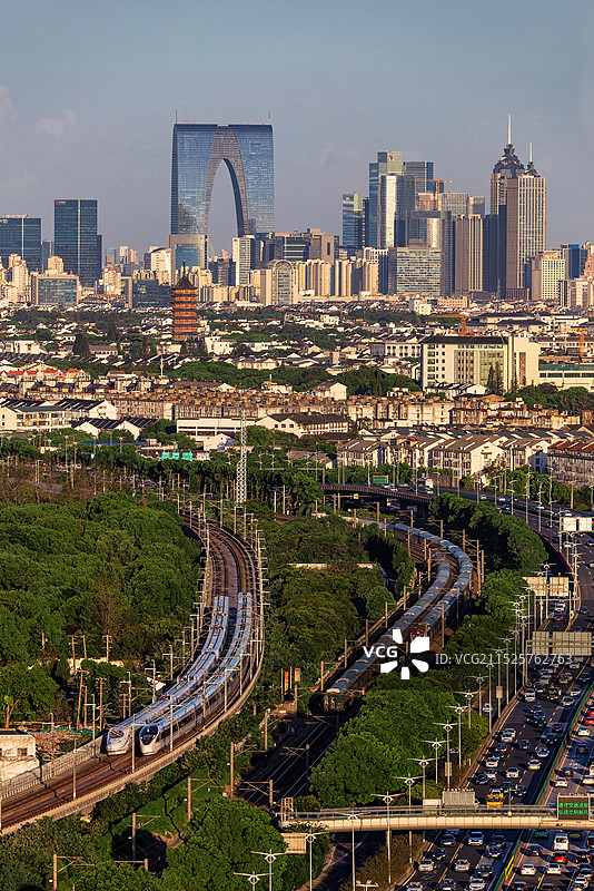 苏州东方之门北寺塔古今对比视角图片素材
