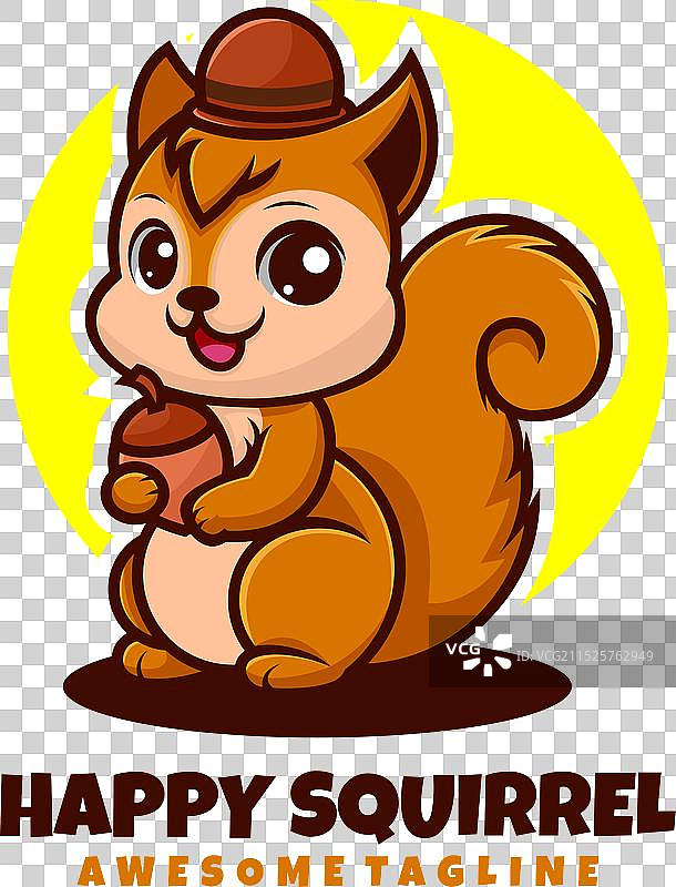 卡通风格松鼠吉祥物logo图片素材