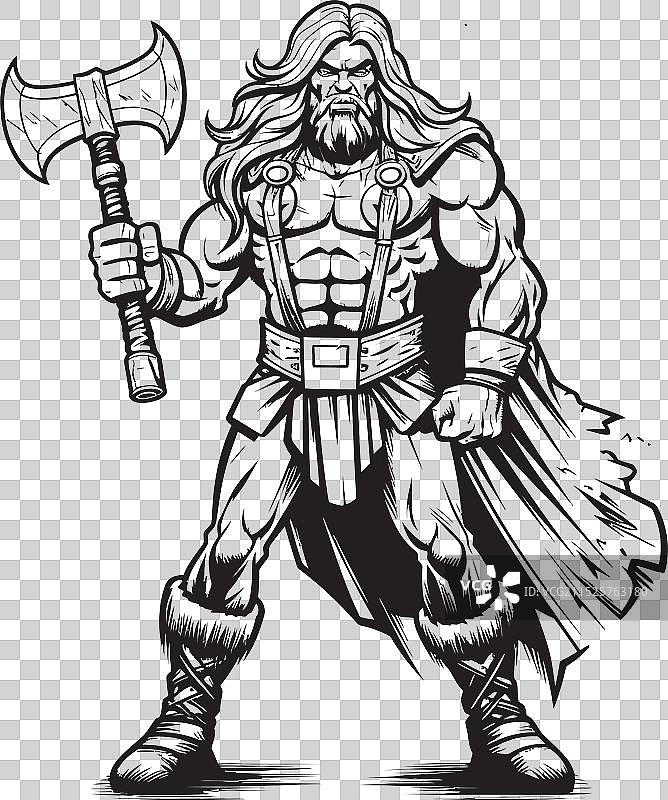 斧头英雄斧头刺客的黑暗守护者图形图片素材