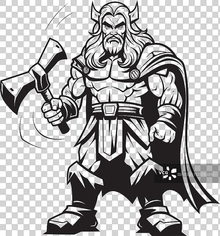 黑色战斧战士的英雄之心图片素材