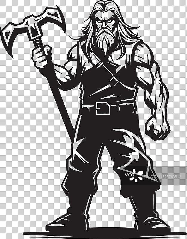 黑色战斧战士图片素材