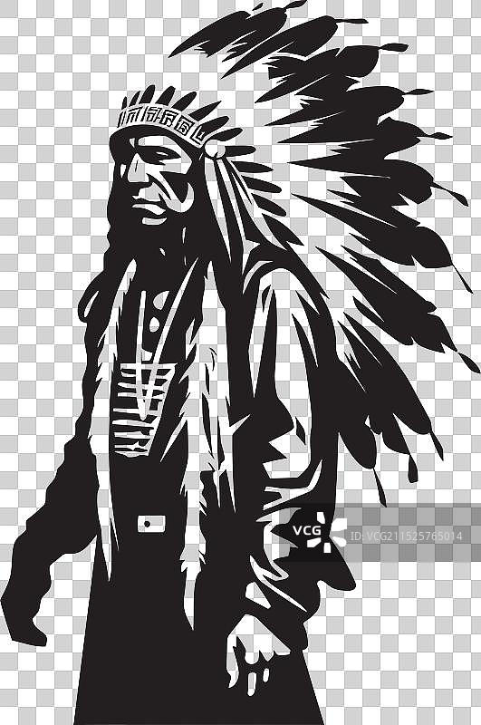 古代智慧：酋长与勇士图片素材