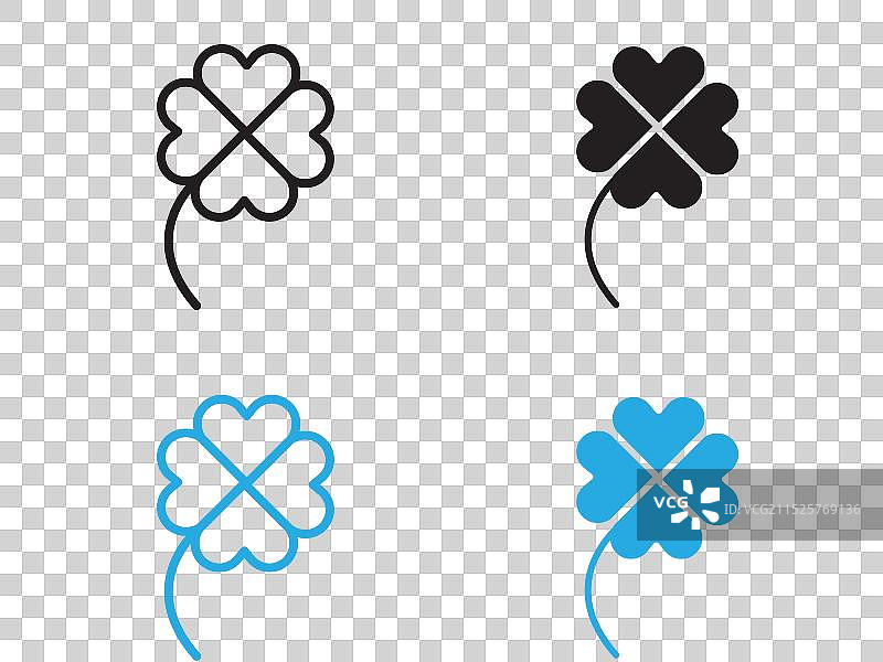 三叶草图标黑白轮廓标志图片素材