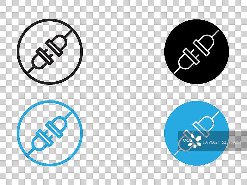 连接插头图标黑白轮廓符号图片素材