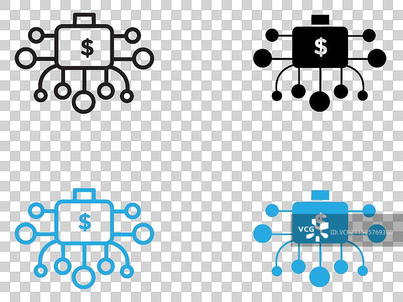 多元化投资图标黑白稿图片素材