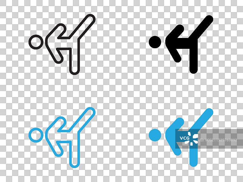 黑白轮廓的拳击图标图片素材