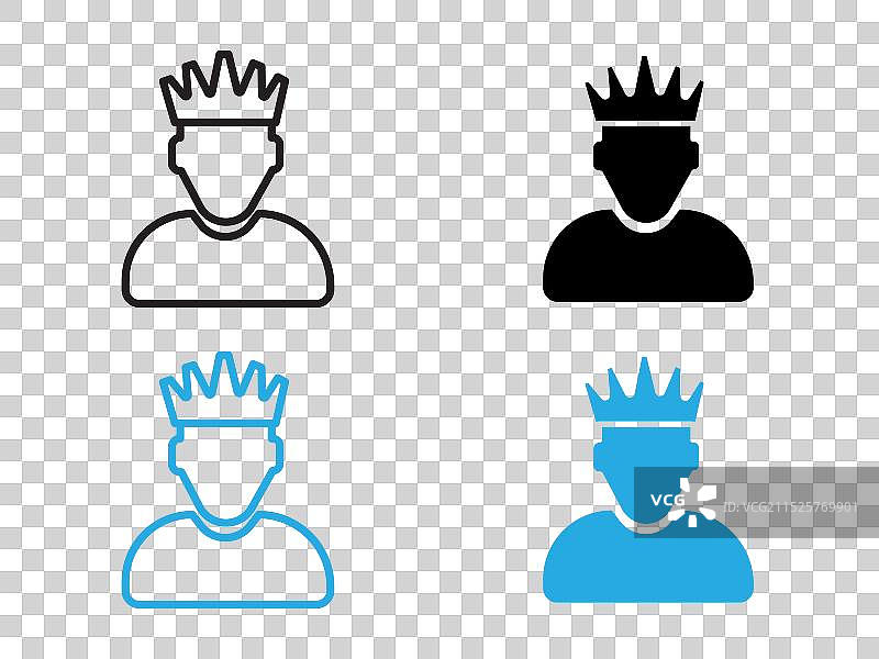 黑白轮廓国王图标标志图片素材