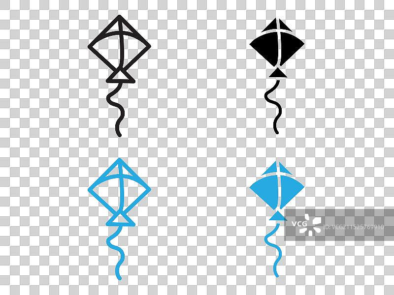 风筝图标黑白轮廓标志图片素材