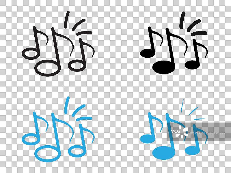 黑白轮廓音乐图标图片素材