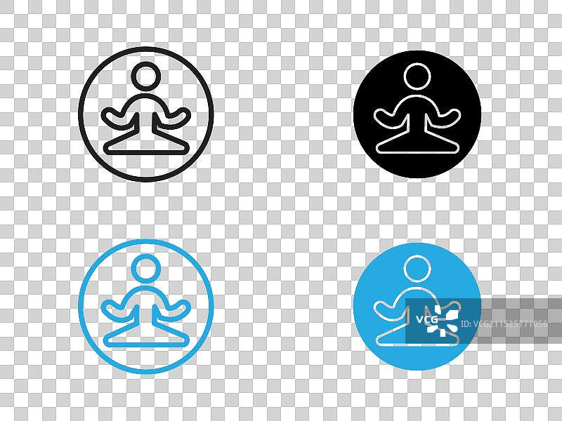 瑜伽姿势图标黑白轮廓标志图片素材