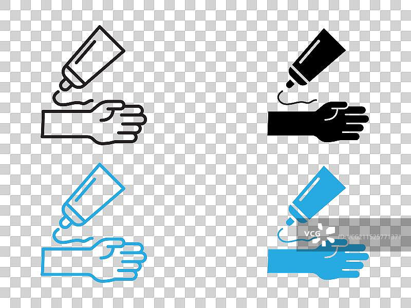 手臂上的浮雕凝胶黑白轮廓图标图片素材