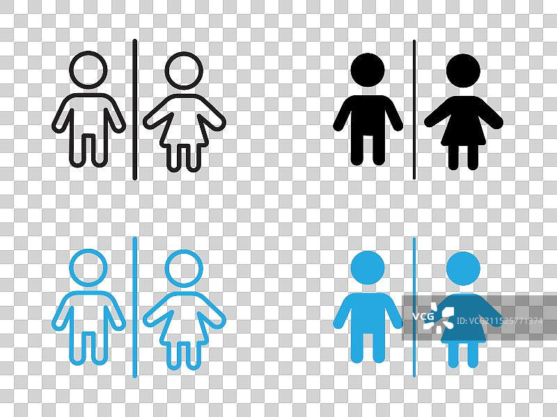 黑白轮廓的卫生间门牌图片素材