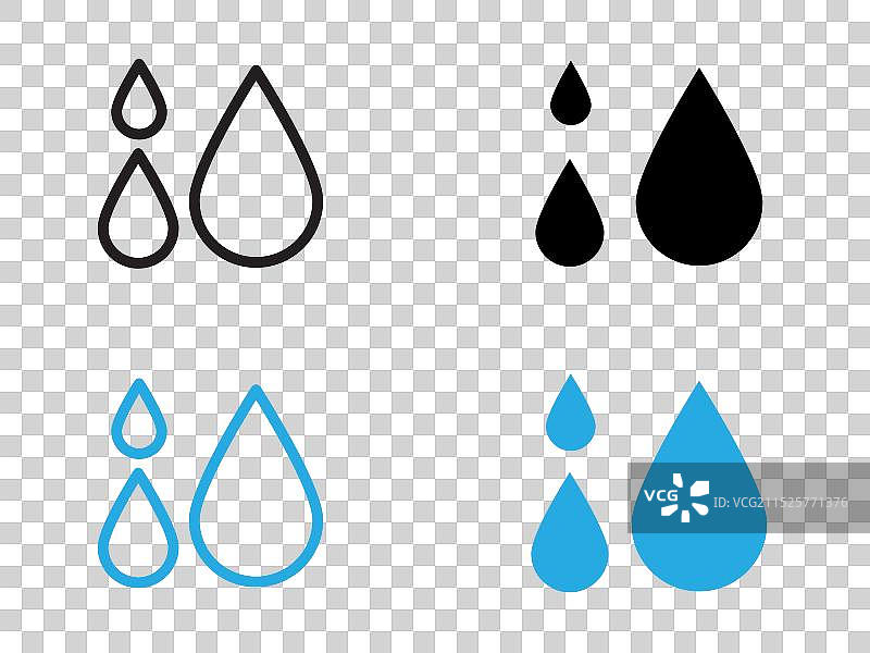 黑白轮廓水滴图标图片素材