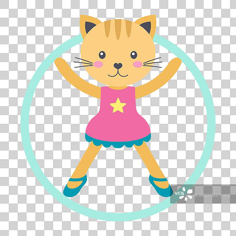 卡通马戏团猫图片素材