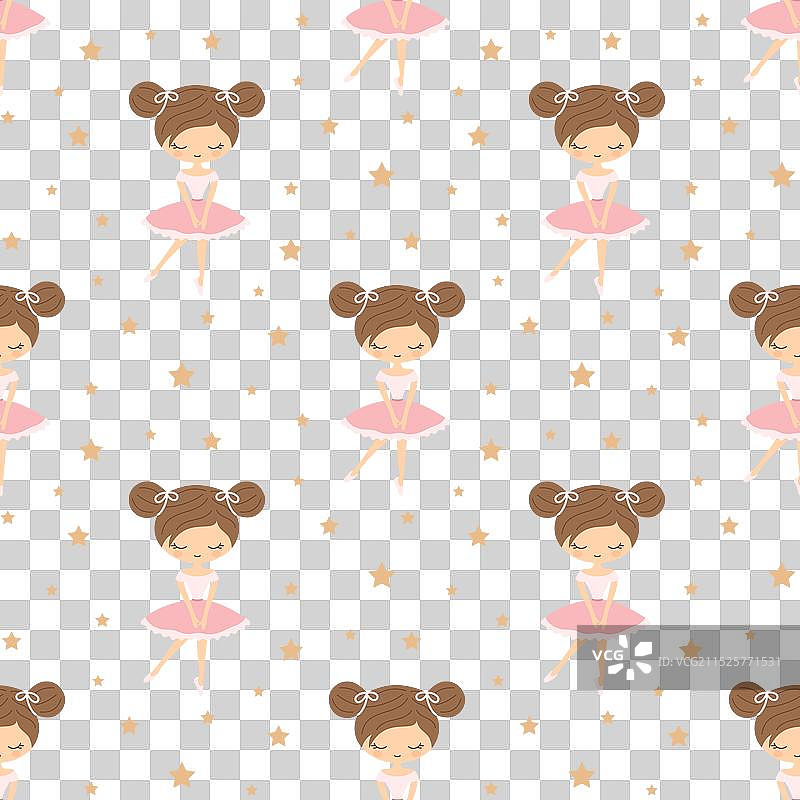 小芭蕾舞者无缝图案图片素材