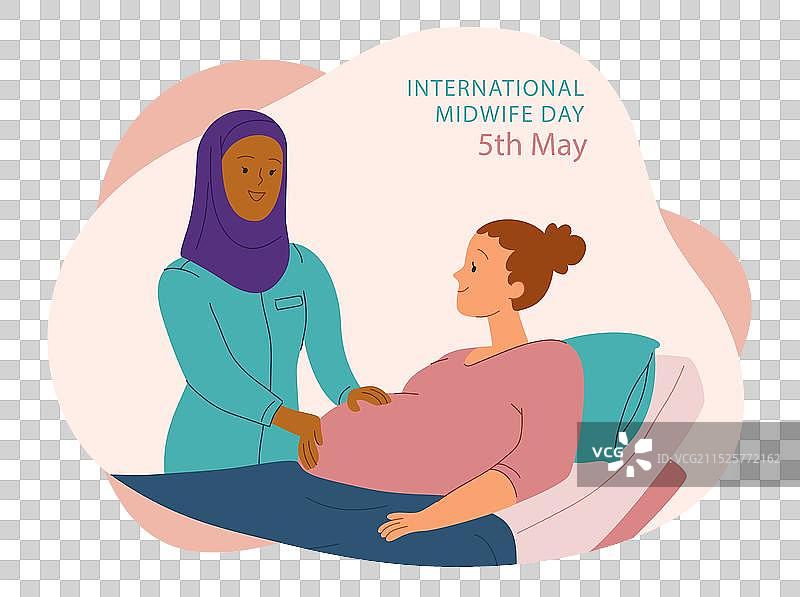 手绘助产士日图片素材