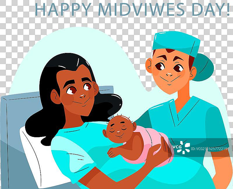 手绘助产士日图片素材