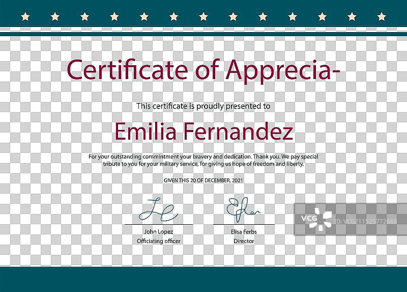 复古老兵纪念证书图片素材