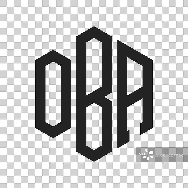 oba首字母单线标志设计图片素材