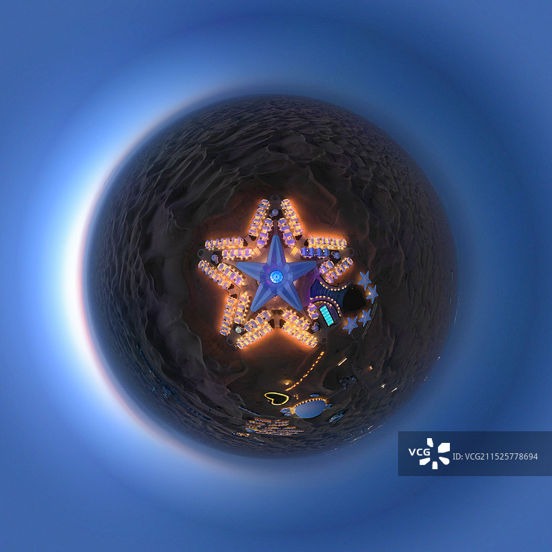 宁夏回族自治区中卫市沙坡头区迎水桥镇网红沙漠星星酒店白昼夜晚航拍风景图片素材
