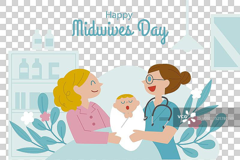 扁平风助产士节素材图片素材